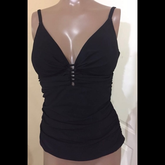 Profile Gottex V Neck Cut Out Tankini Swim Top - Picture 1 of 4